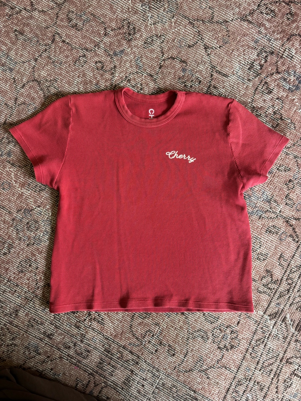 CHERRY LA crop top Short Sleeve Shirt with Script Logo